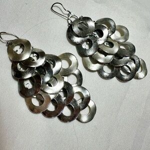Sterling silver waterfall circles earrings
